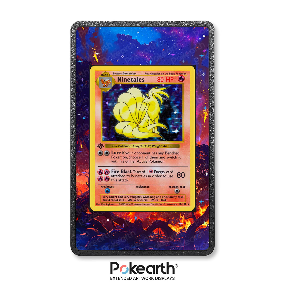 Ninetales 12/102 - Custodia con Artwork Esteso per Carte Pokémon - Display Case Extended Artwork Pokearth