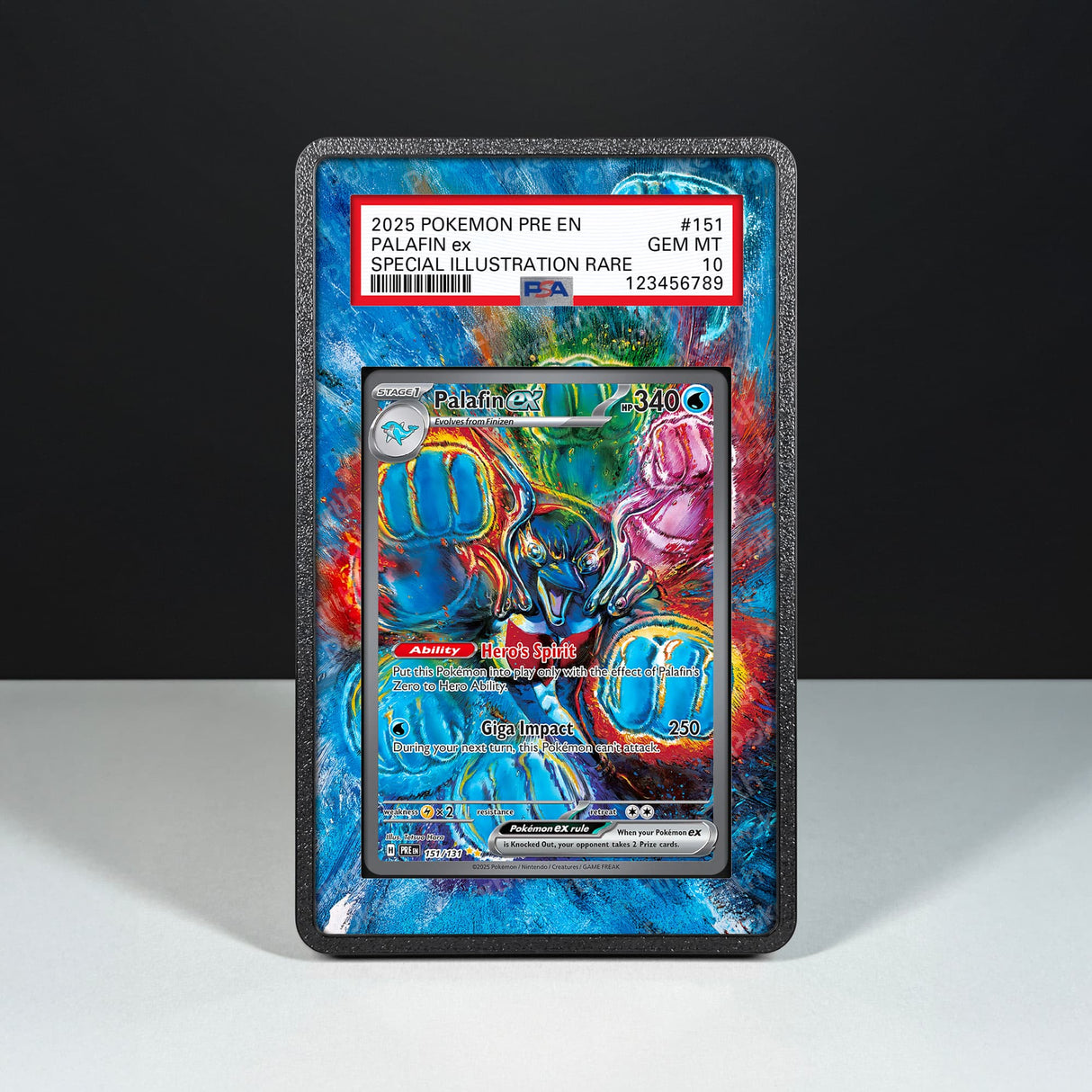 Palafin ex 151/131 - Graded Card Extended Artwork Display Case - Display Case Extended Artwork Pokearth