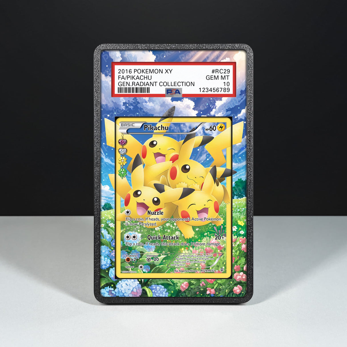 Pikachu RC29/RC32 - Graded Card Extended Artwork Display Case - Display Case Extended Artwork Pokearth