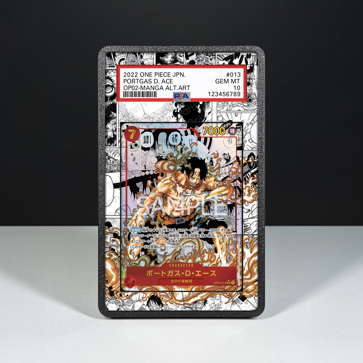 Portgas D. Ace OP02-013 Manga - Graded Card Extended Artwork Display Case - Display Case Extended Artwork Pokearth