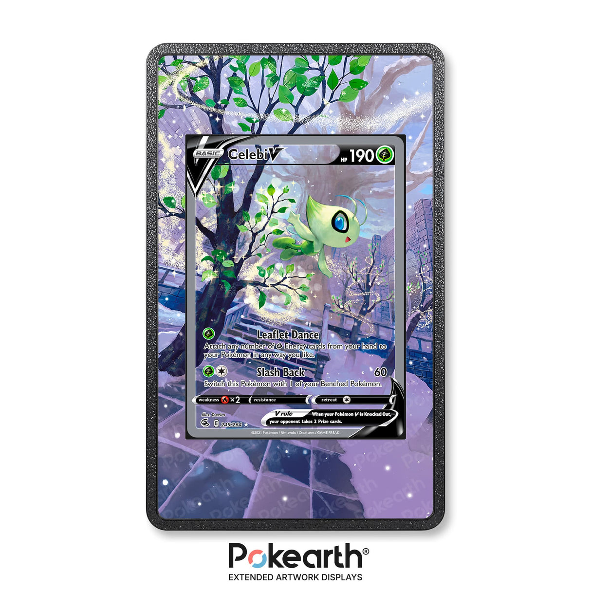 Celebi V 245/264 - Custodia con Artwork Esteso per Carte Pokémon - Display Case Extended Artwork Pokearth