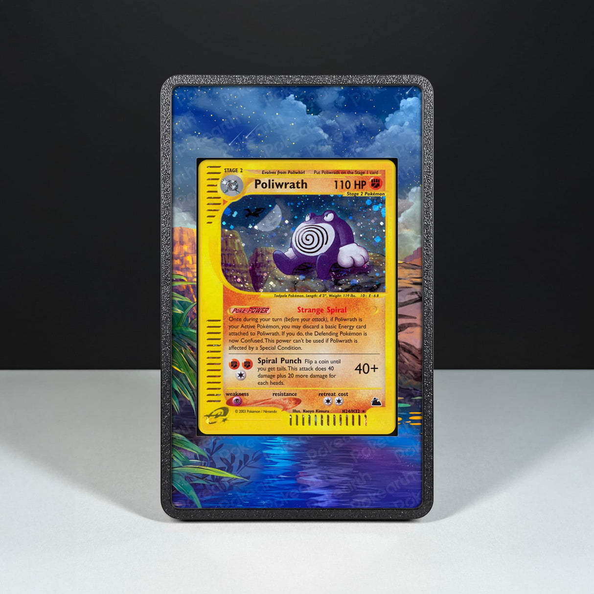 Poliwrath H24/H32 - Custodia con Artwork Esteso per Carte Pokémon - Display Case Extended Artwork Pokearth