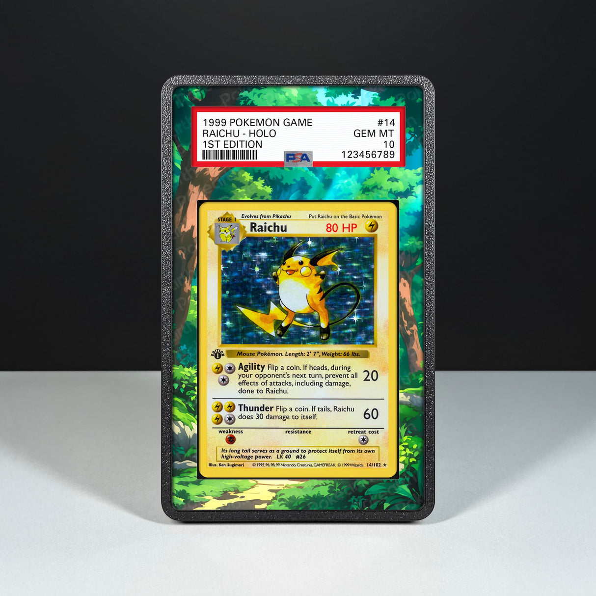 Raichu 14/102 - Graded Card Extended Artwork Display Case - Display Case Extended Artwork Pokearth