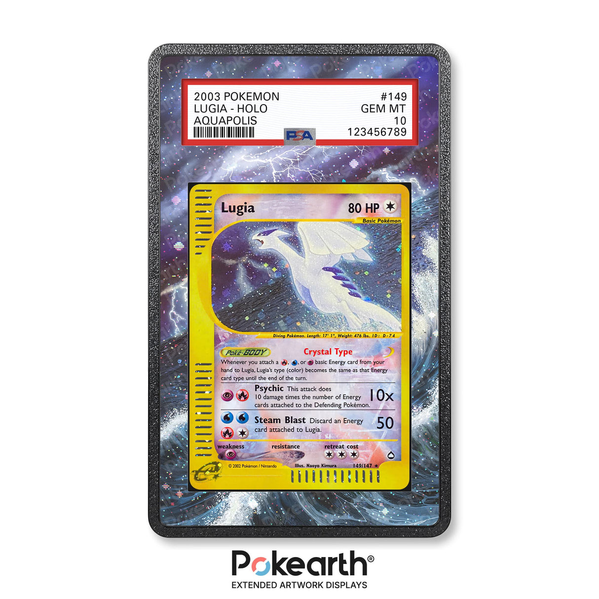 Lugia 149/147 - Graded Card Extended Artwork Display Case - Display Case Extended Artwork Pokearth