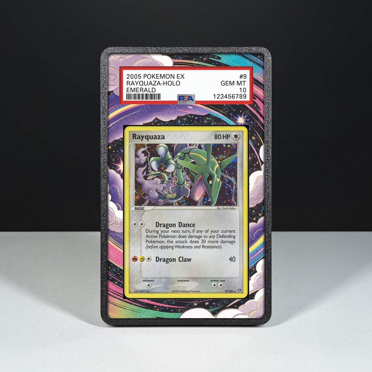 Rayquaza 9/106 - Graded Card Extended Artwork Display Case - Display Case Extended Artwork Pokearth