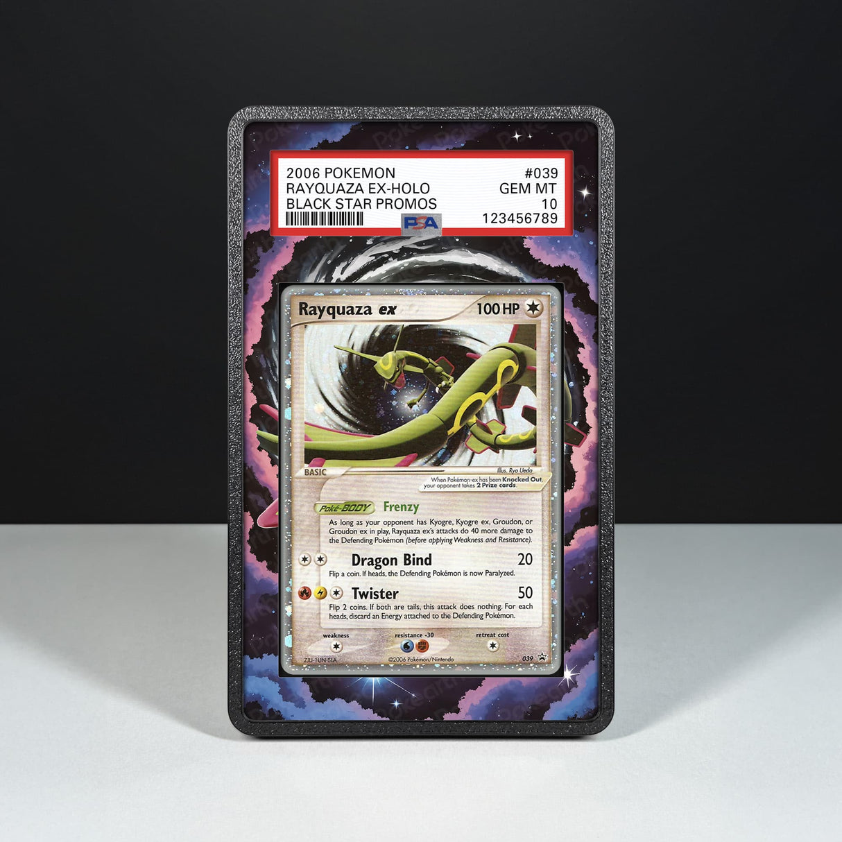 Rayquaza ex 039 - Graded Card Extended Artwork Display Case - Display Case Extended Artwork Pokearth