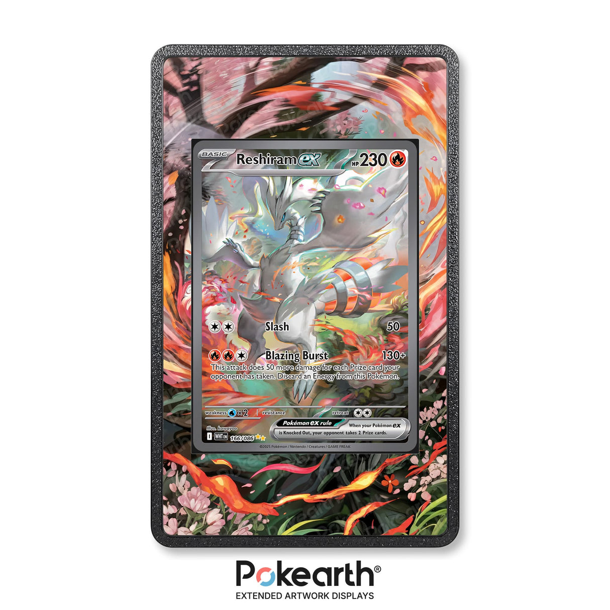 Reshiram ex 166/086 - Custodia con Artwork Esteso per Carte Pokémon - Display Case Extended Artwork Pokearth