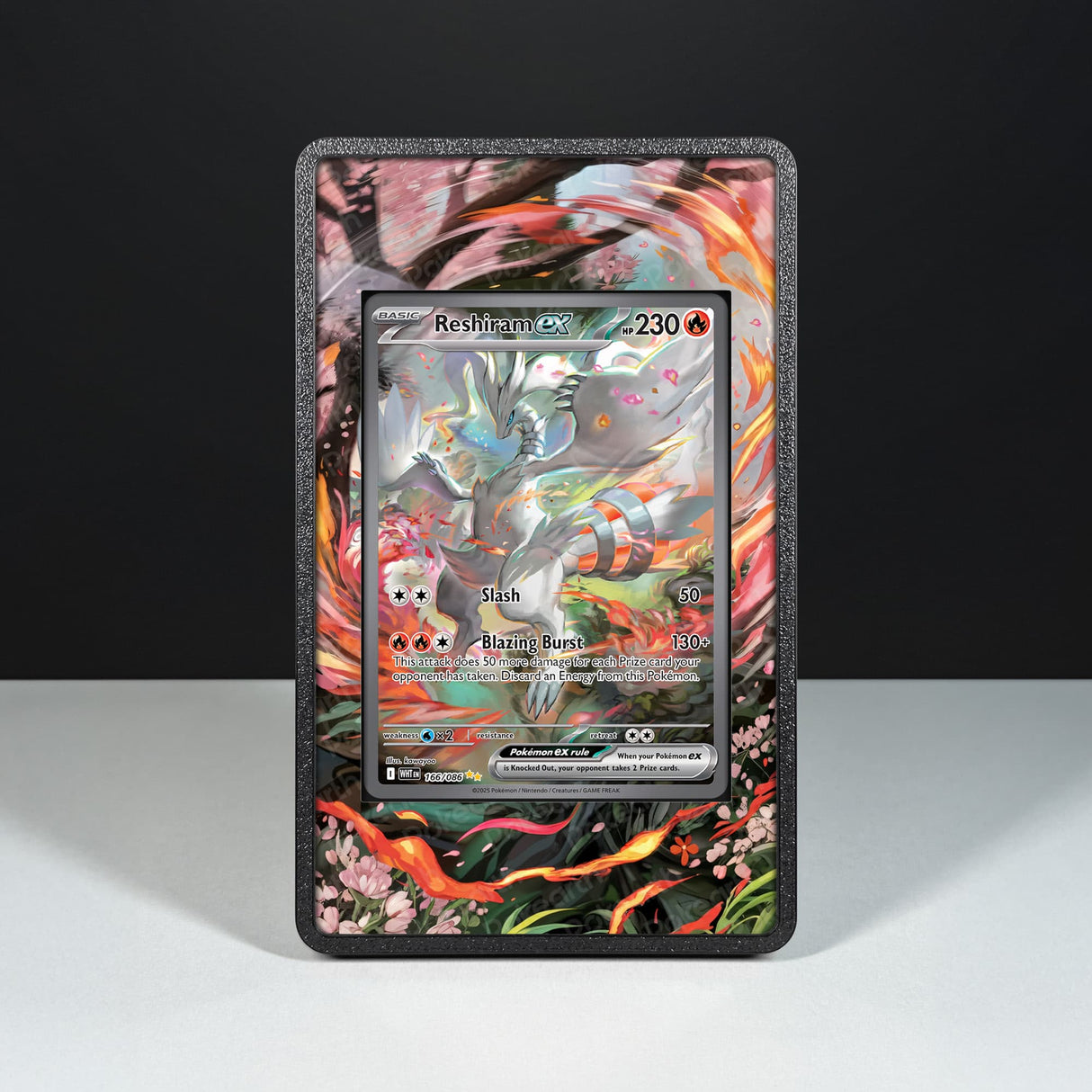 Reshiram ex 166/086 - Custodia con Artwork Esteso per Carte Pokémon - Display Case Extended Artwork Pokearth