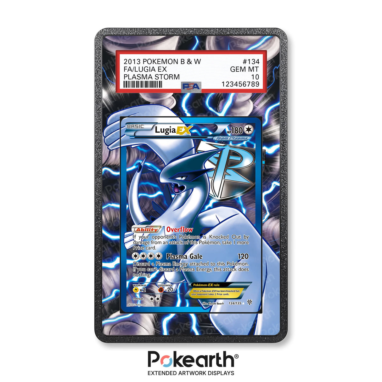 Lugia EX 134/135 - Graded Card Extended Artwork Display Case - Display Case Extended Artwork Pokearth