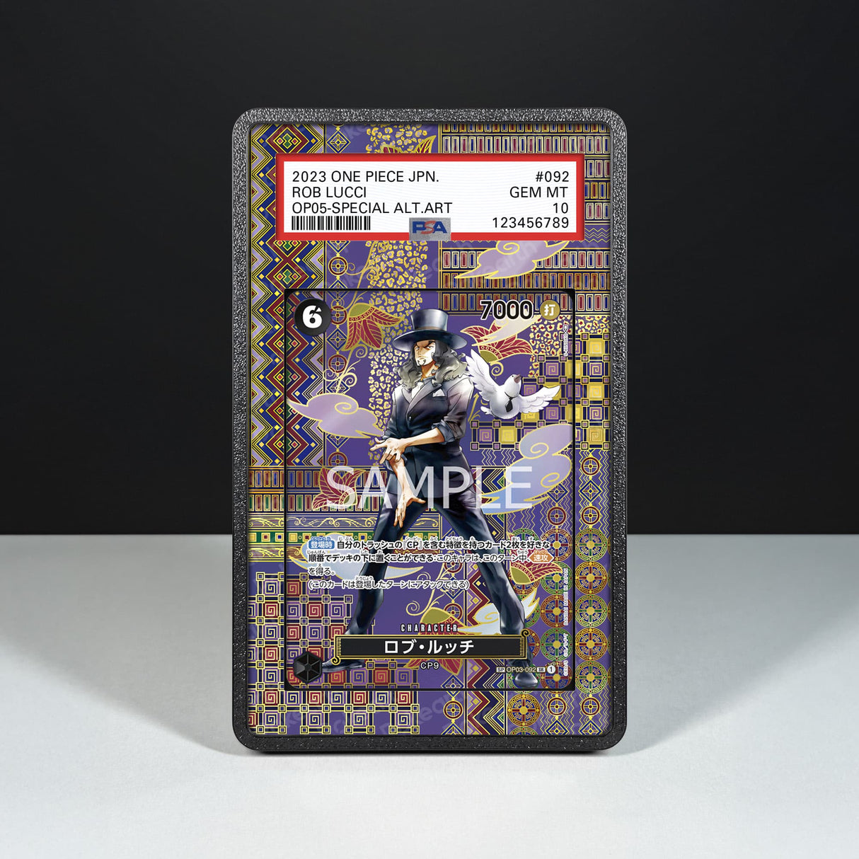 Rob Lucci OP03-092 - Graded Card Extended Artwork Display Case - Display Case Extended Artwork Pokearth