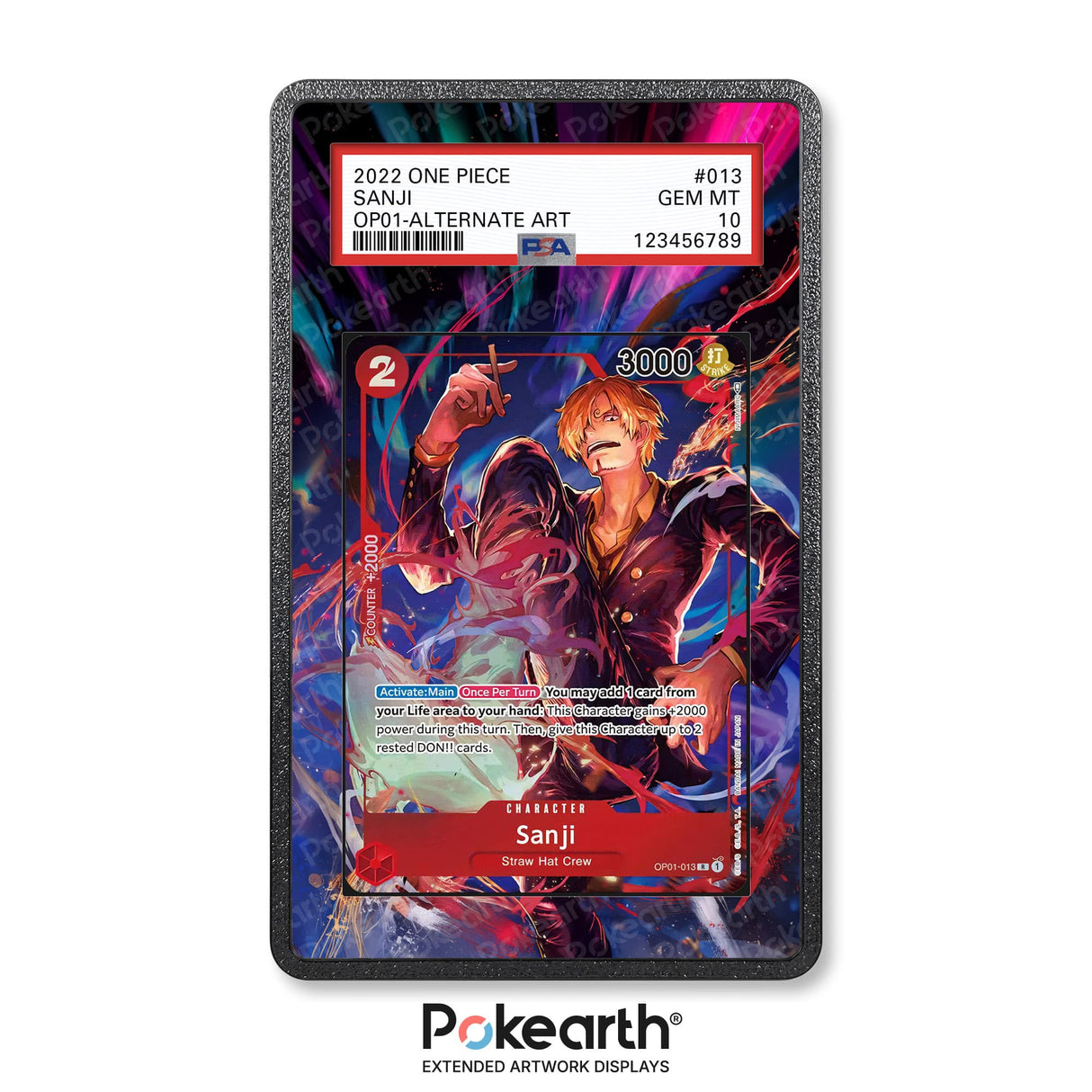 Sanji OP01-013 - Graded Card Extended Artwork Display Case - Display Case Extended Artwork Pokearth