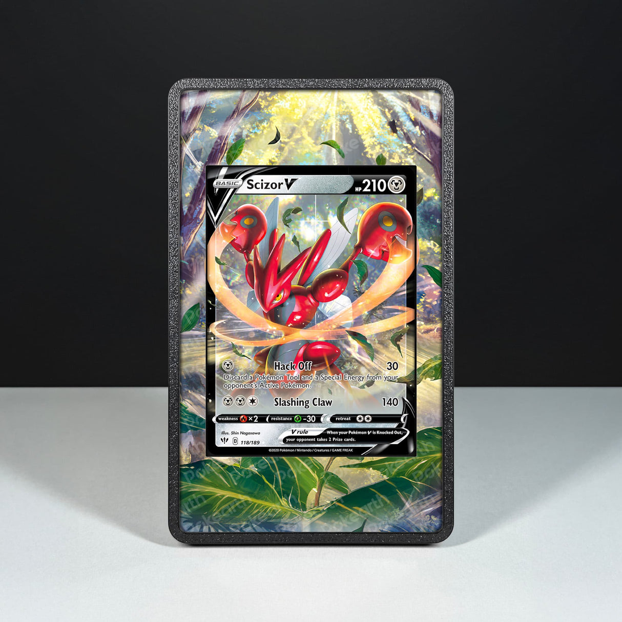 Scizor V 118/189 - Custodia con Artwork Esteso per Carte Pokémon - Display Case Extended Artwork Pokearth