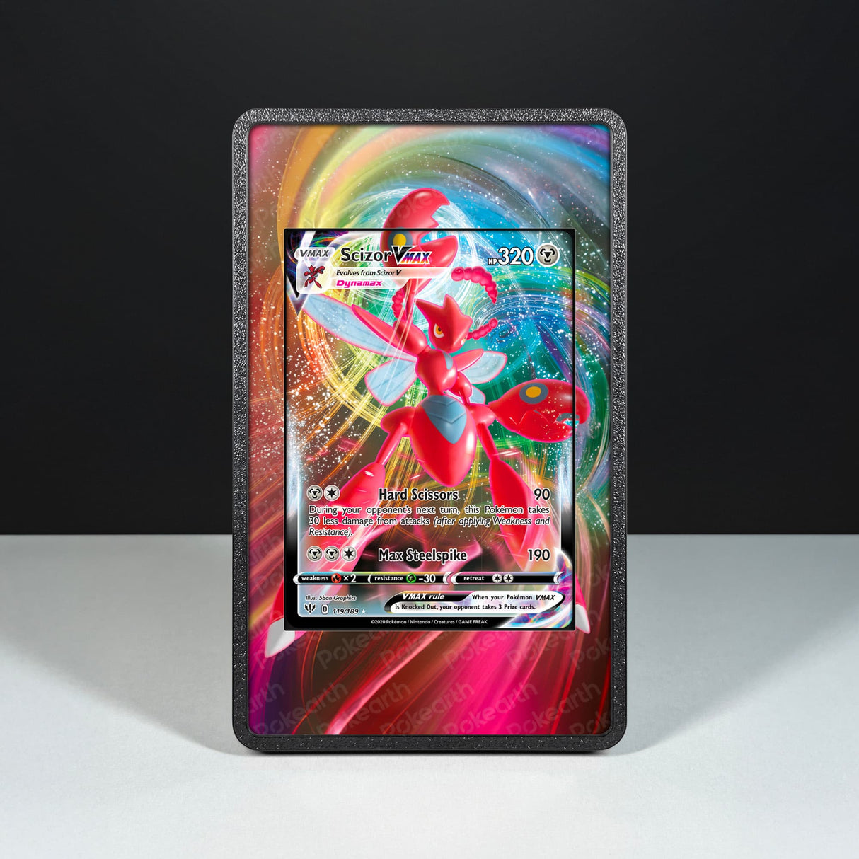 Scizor VMAX 119/189 - Custodia con Artwork Esteso per Carte Pokémon - Display Case Extended Artwork Pokearth