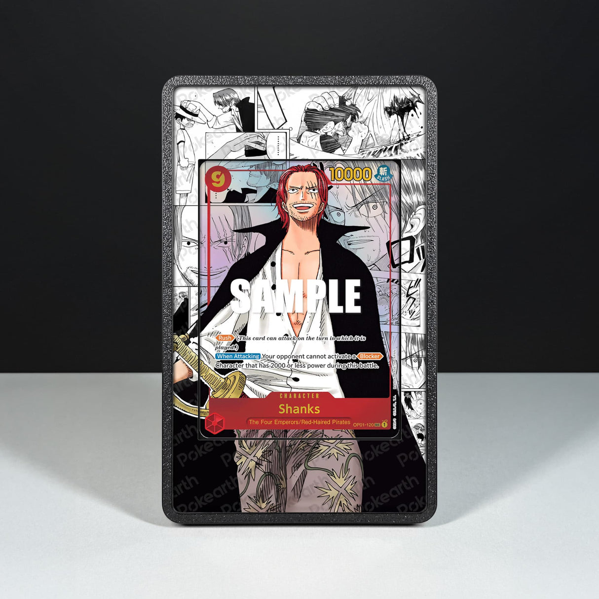 Shanks OP01-120 Manga - Custodia con Artwork Esteso per Carte One Piece - Display Case Extended Artwork Pokearth