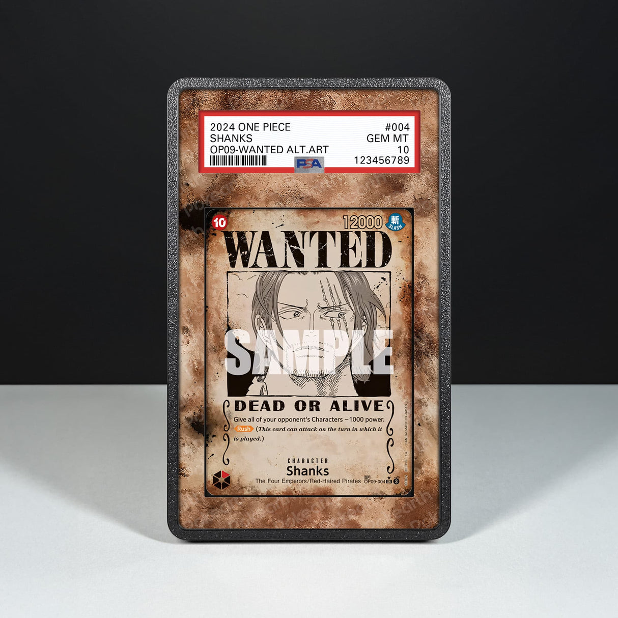 Shanks OP09-004 Wanted - Graded Card Extended Artwork Display Case - Display Case Extended Artwork Pokearth