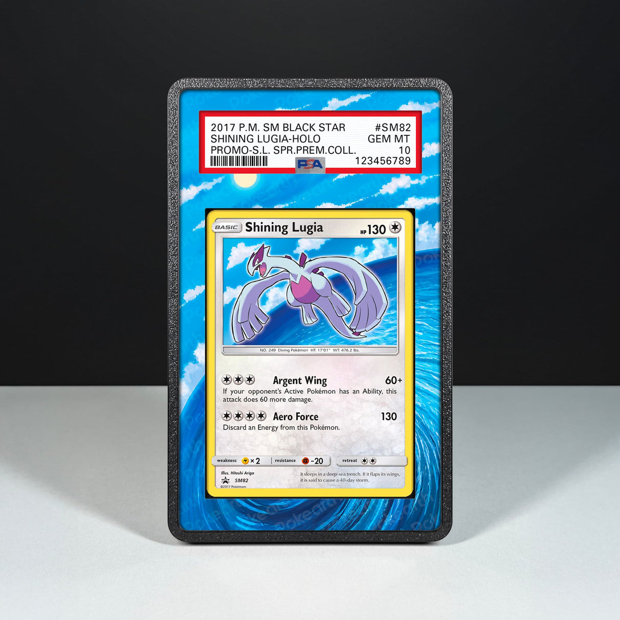 Shining Lugia SM82 - Graded Card Extended Artwork Display Case - Display Case Extended Artwork Pokearth