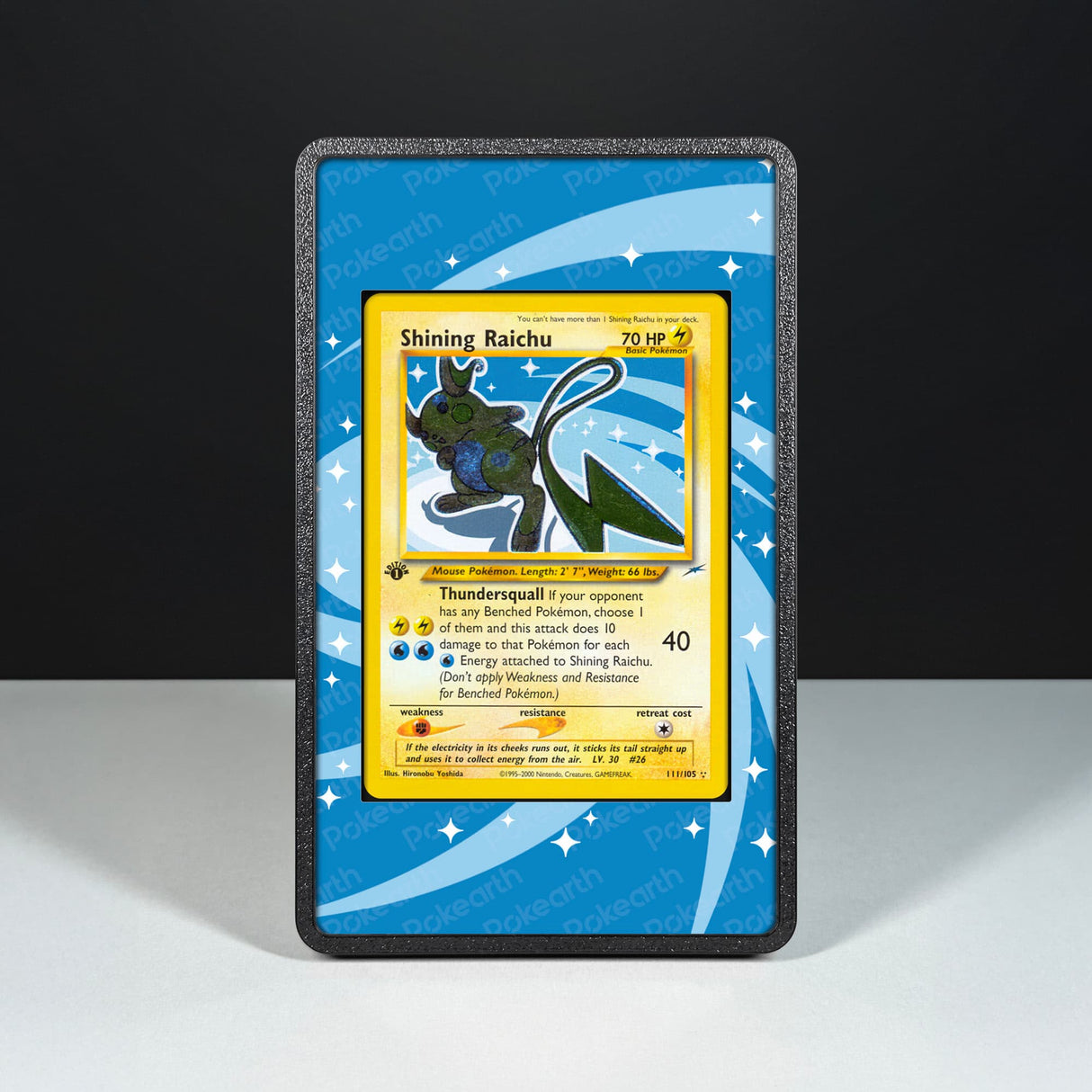 Shining Raichu 111/105 - Custodia con Artwork Esteso per Carte Pokémon - Display Case Extended Artwork Pokearth