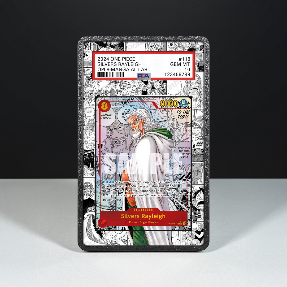 Silvers Rayleigh OP08-118 Manga - Graded Card Extended Artwork Display Case - Display Case Extended Artwork Pokearth