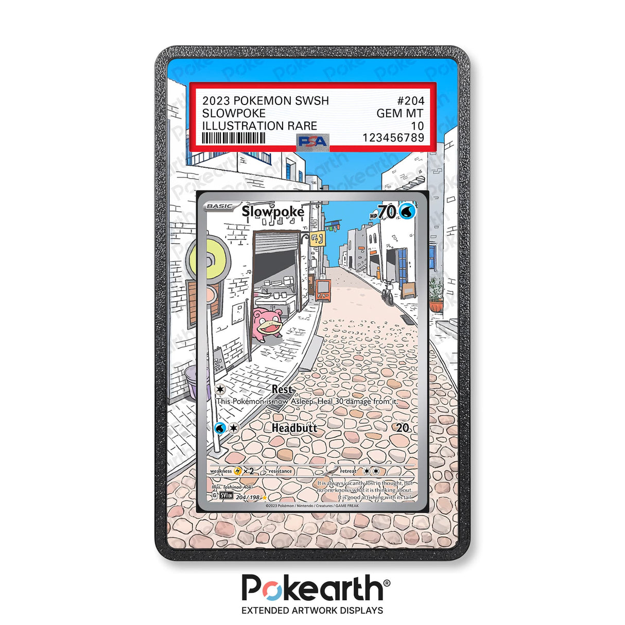 Slowpoke 204/198 - Graded Card Extended Artwork Display Case - Display Case Extended Artwork Pokearth