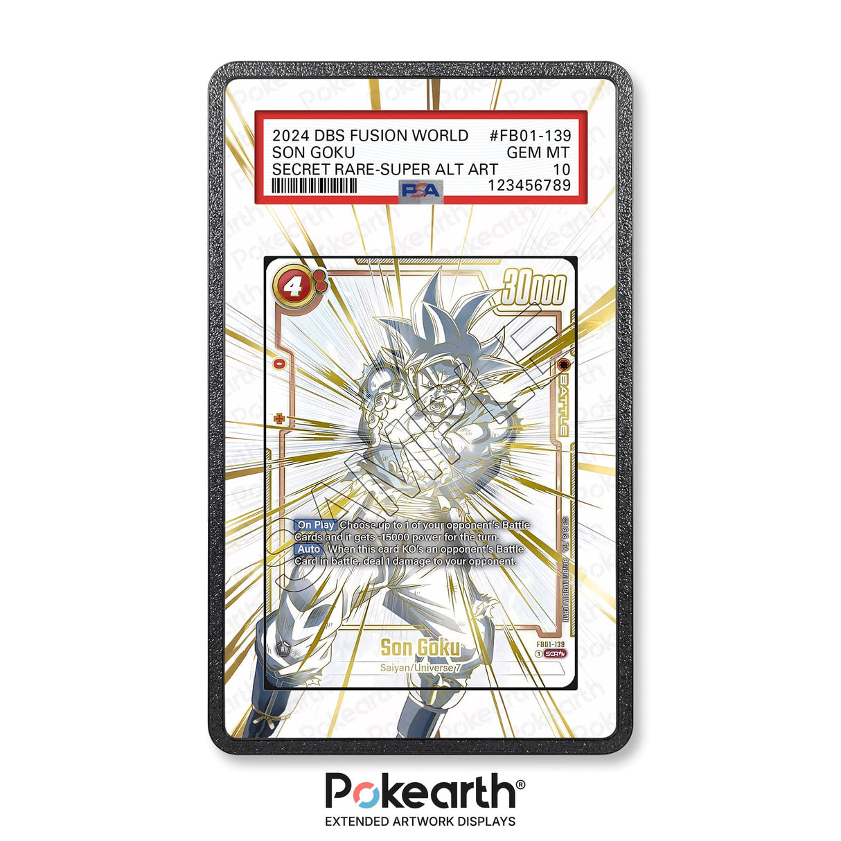 Son Goku FB01-139 - Graded Card Extended Artwork Display Case - Display Case Extended Artwork Pokearth