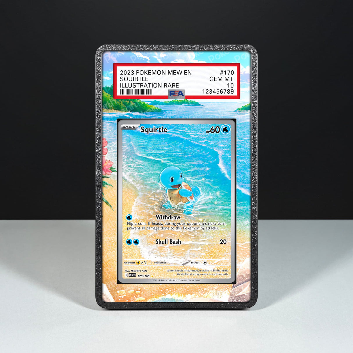 Squirtle 170/165 - Graded Card Extended Artwork Display Case - Display Case Extended Artwork Pokearth