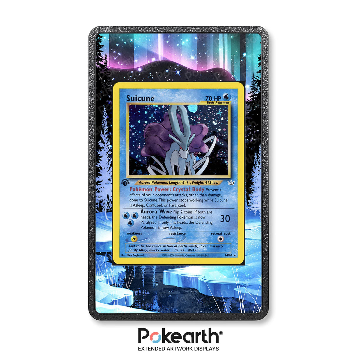 Suicune 14/64 - Custodia con Artwork Esteso per Carte Pokémon - Display Case Extended Artwork Pokearth