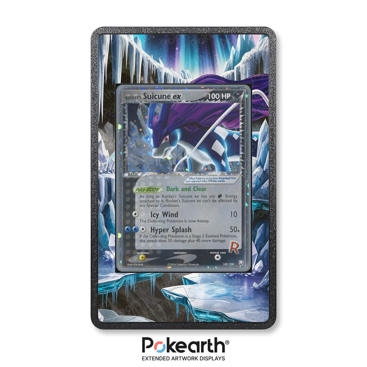 Rocket's Suicune ex 105/109 - Custodia con Artwork Esteso per Carte Pokémon - Display Case Extended Artwork Pokearth