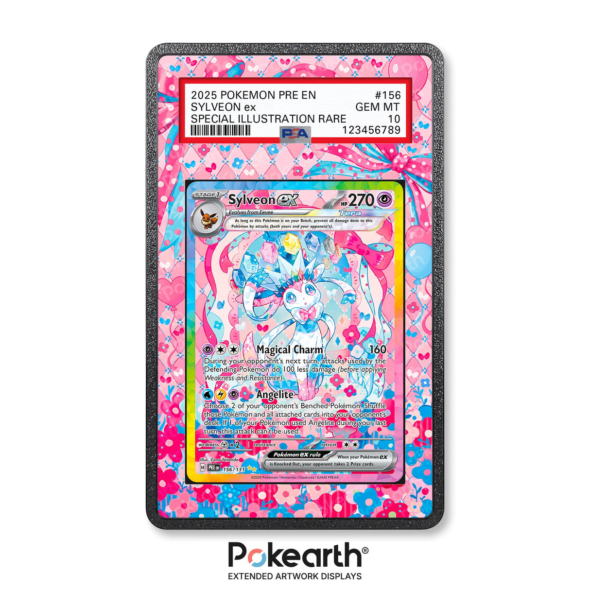 Sylveon ex 156/131 - Graded Card Extended Artwork Display Case - Display Case Extended Artwork Pokearth