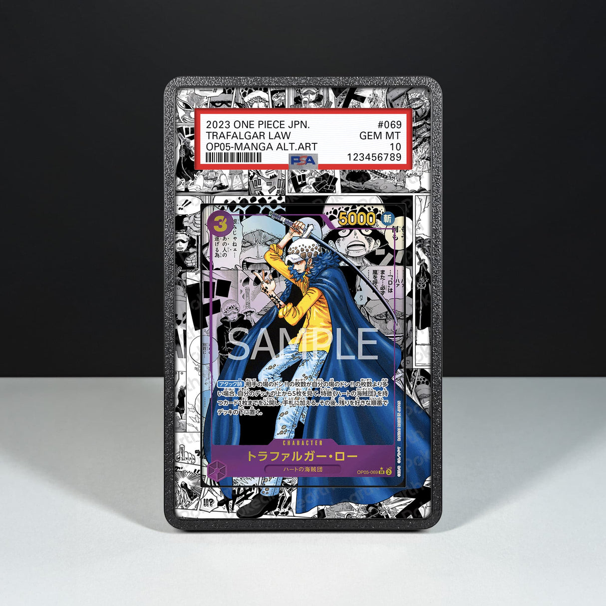 Trafalgar Law OP05-069 Manga - Graded Card Extended Artwork Display Case - Display Case Extended Artwork Pokearth