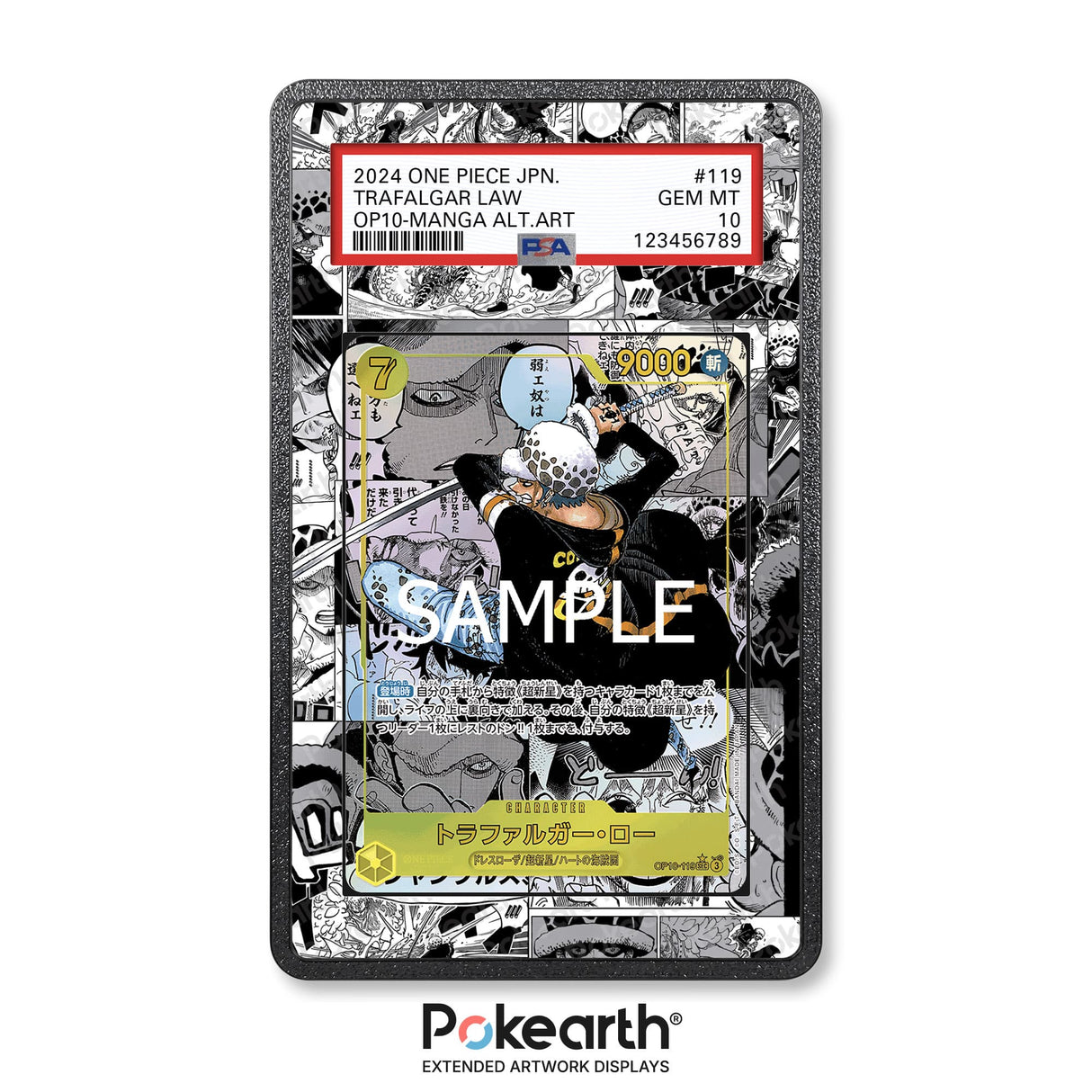 Trafalgar Law OP10-119 Manga - Graded Card Extended Artwork Display Case - Display Case Extended Artwork Pokearth