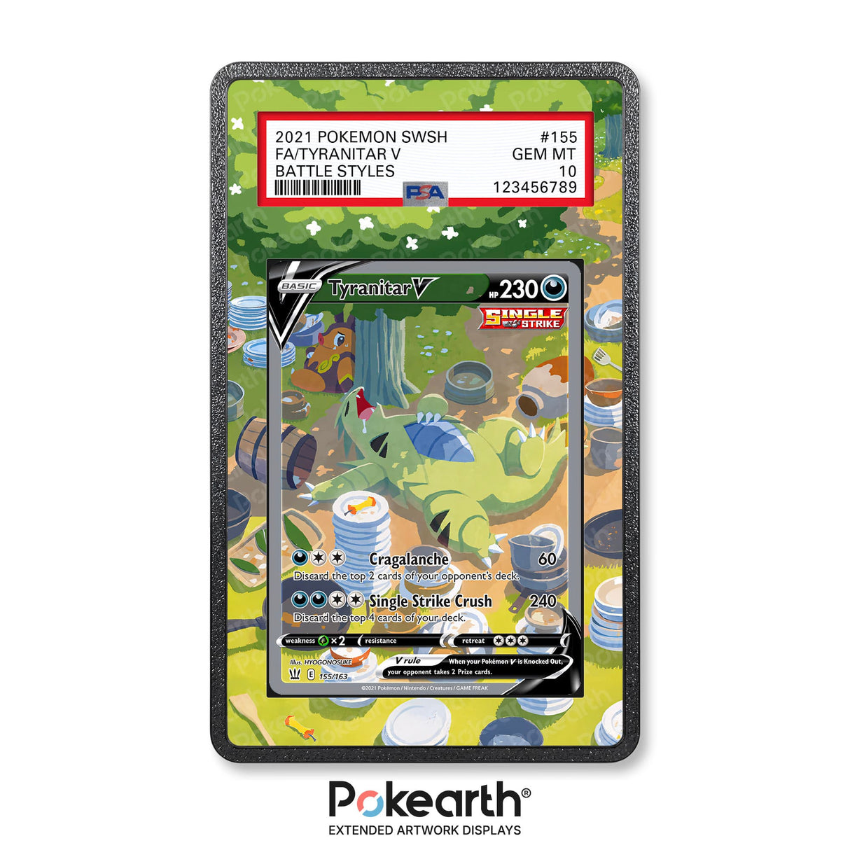 Tyranitar V 155/163 - Graded Card Extended Artwork Display Case - Display Case Extended Artwork Pokearth