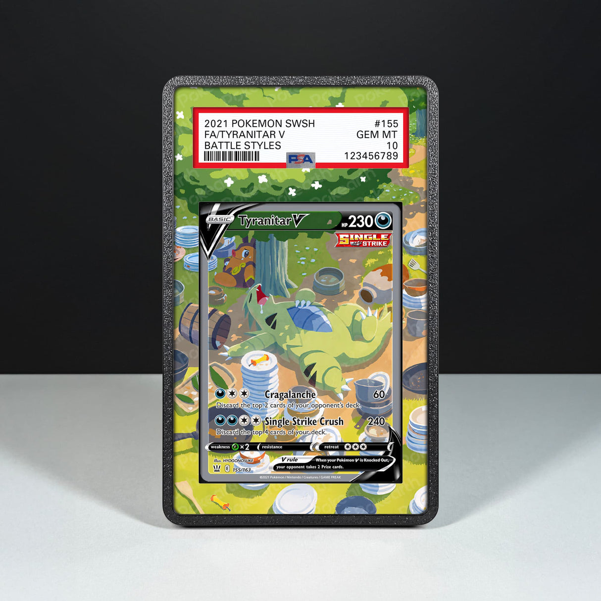 Tyranitar V 155/163 - Graded Card Extended Artwork Display Case - Display Case Extended Artwork Pokearth