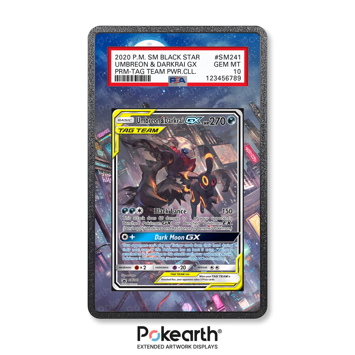 Umbreon & Darkrai GX SM241 - Graded Card Extended Artwork Display Case - Display Case Extended Artwork Pokearth