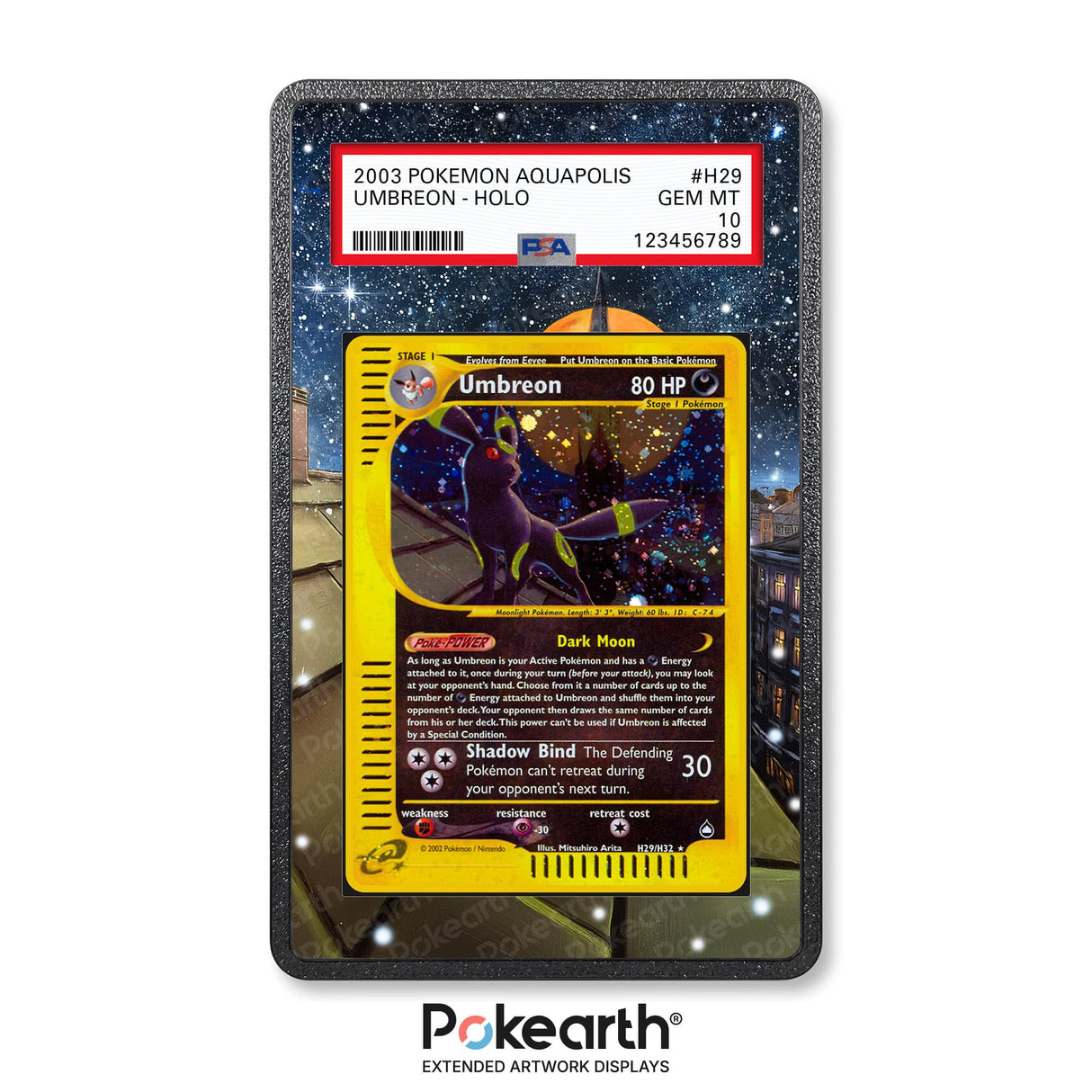 Umbreon H29/H32 - Graded Card Extended Artwork Display Case - Display Case Extended Artwork Pokearth