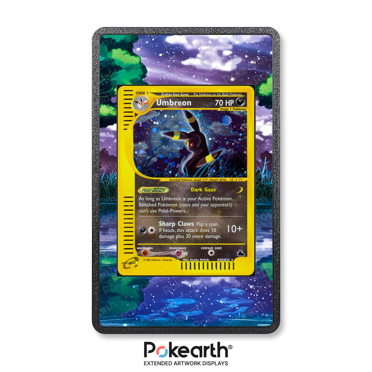 Umbreon H30/H32 - Custodia con Artwork Esteso per Carte Pokémon - Display Case Extended Artwork Pokearth