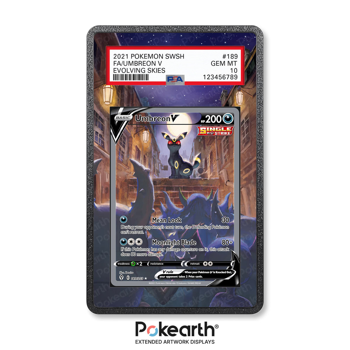 Umbreon V 189/203 - Graded Card Extended Artwork Display Case - Display Case Extended Artwork Pokearth