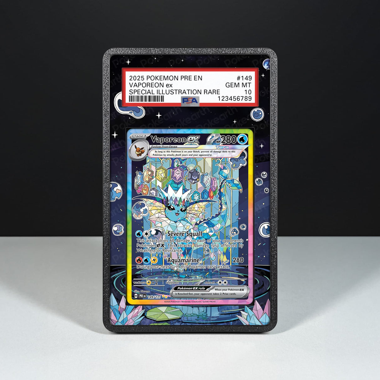 Vaporeon ex 149/131 - Graded Card Extended Artwork Display Case - Display Case Extended Artwork Pokearth