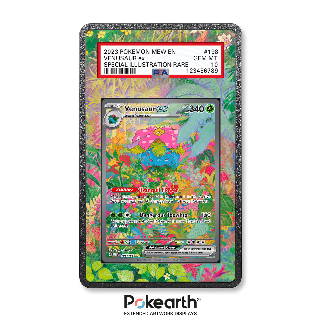 Venusaur ex 198/165 - Graded Card Extended Artwork Display Case - Display Case Extended Artwork Pokearth