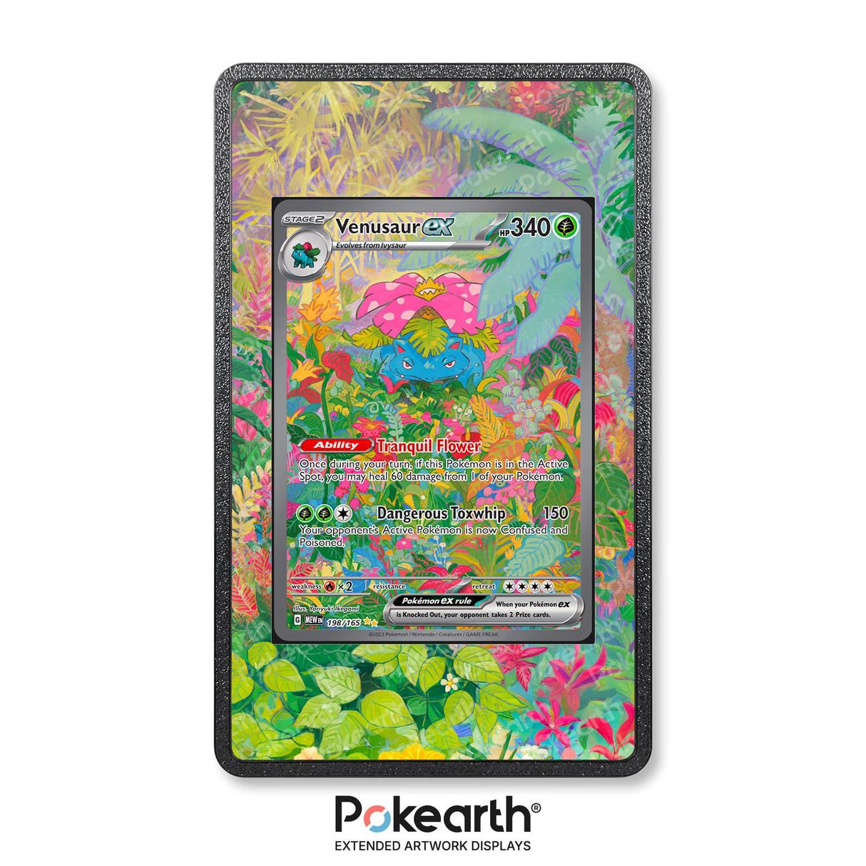 Venusaur ex 198/165 - Custodia con Artwork Esteso per Carte Pokémon - Display Case Extended Artwork Pokearth