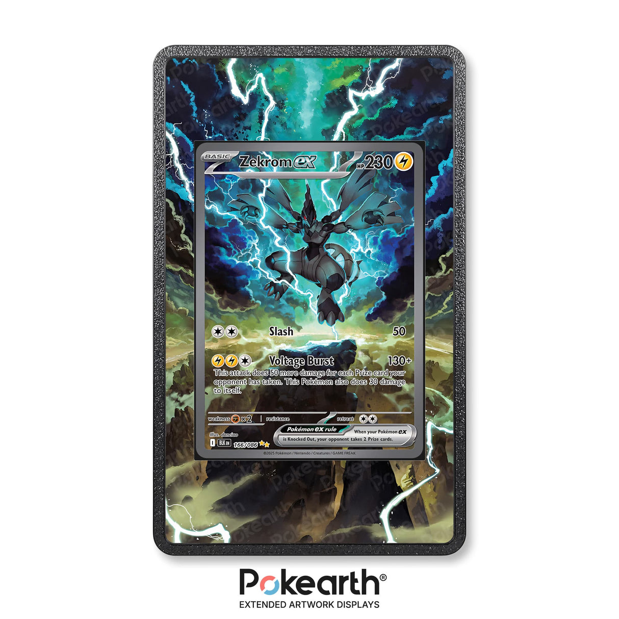 Zekrom ex 166/086 - Custodia con Artwork Esteso per Carte Pokémon - Display Case Extended Artwork Pokearth