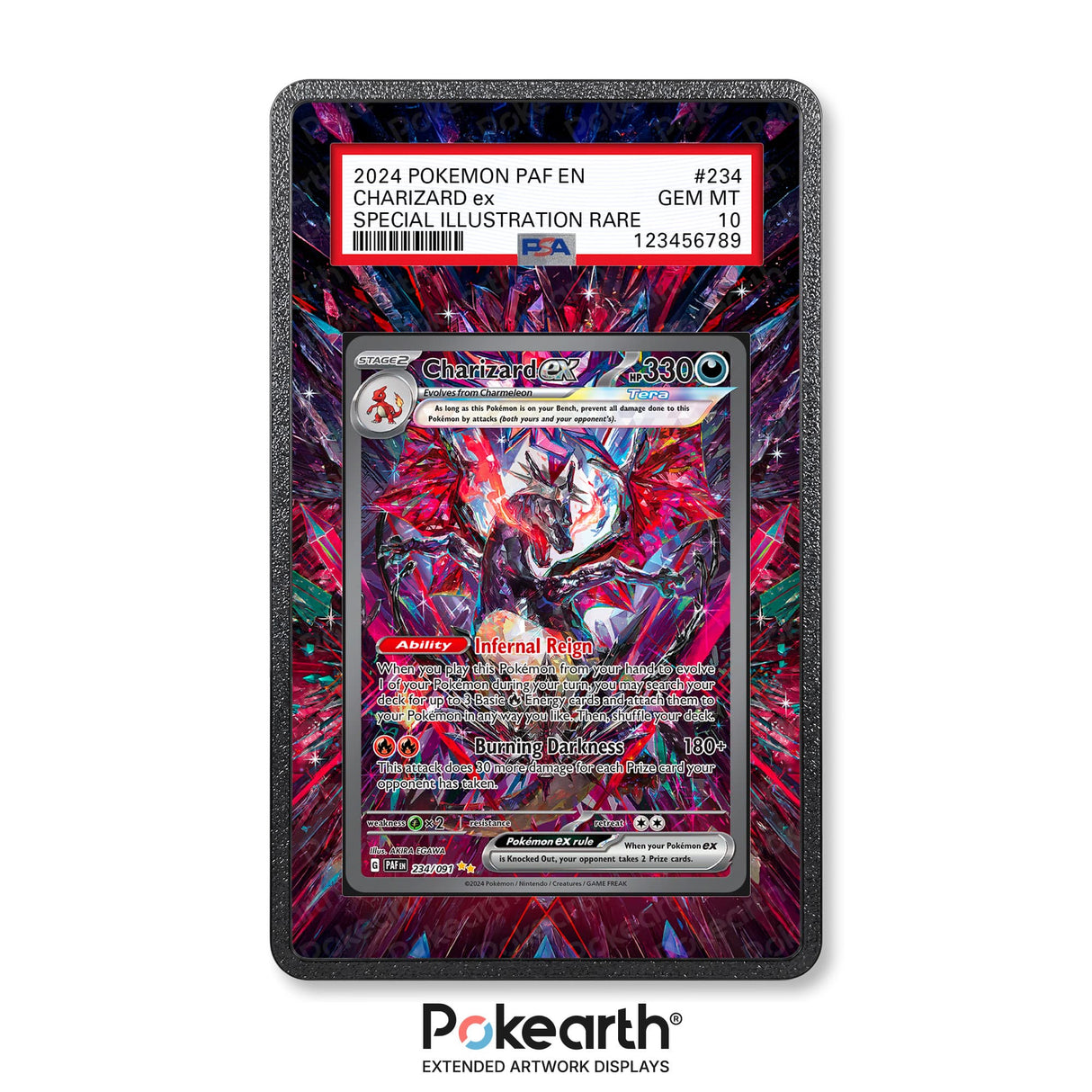 Charizard ex 234/091 - Graded Card Extended Artwork Display Case - Display Case Extended Artwork Pokearth