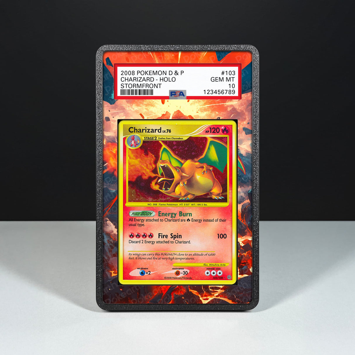 Charizard Lv.76 103/100 - Graded Card Extended Artwork Display Case - Display Case Extended Artwork Pokearth