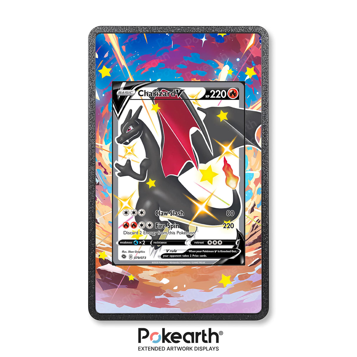 Charizard V 079/073 - Custodia con Artwork Esteso per Carte Pokémon - Display Case Extended Artwork Pokearth
