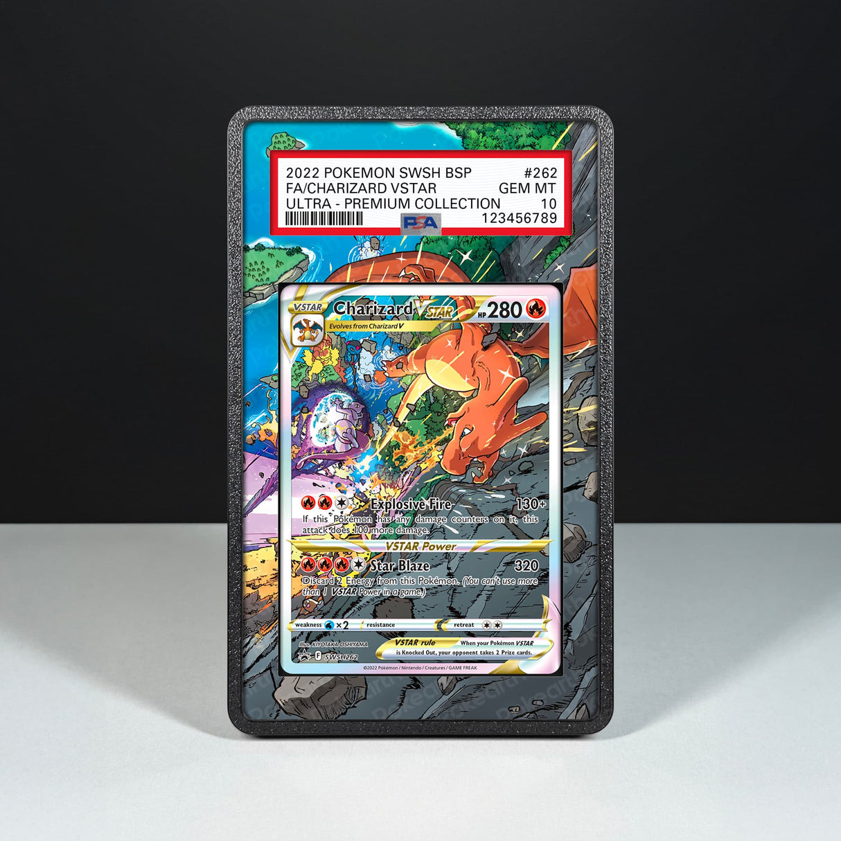 Charizard V STAR SWSH262 - Graded Card Extended Artwork Display Case - Display Case Extended Artwork Pokearth