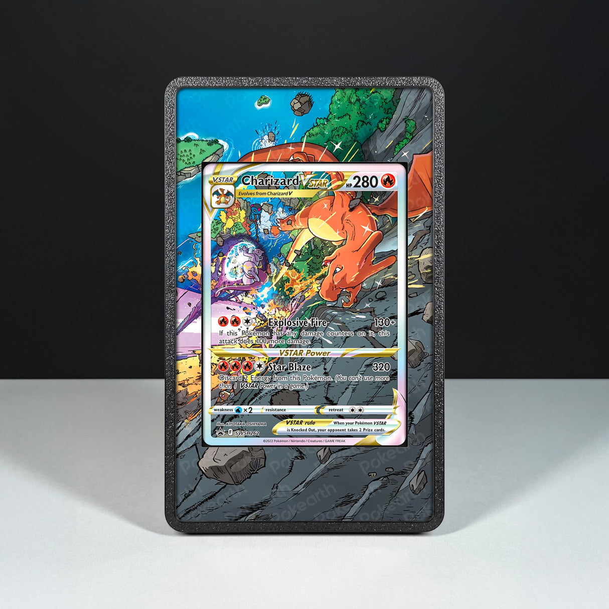 Charizard V ASTRO SWSH262 - Custodia con Artwork Esteso per Carte Pokémon - Display Case Extended Artwork Pokearth