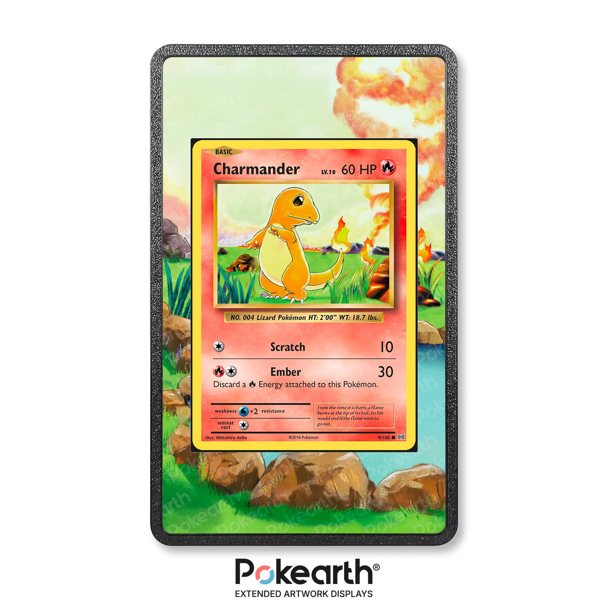 Charmander 46/102 - Custodia con Artwork Esteso per Carte Pokémon - Display Case Extended Artwork Pokearth
