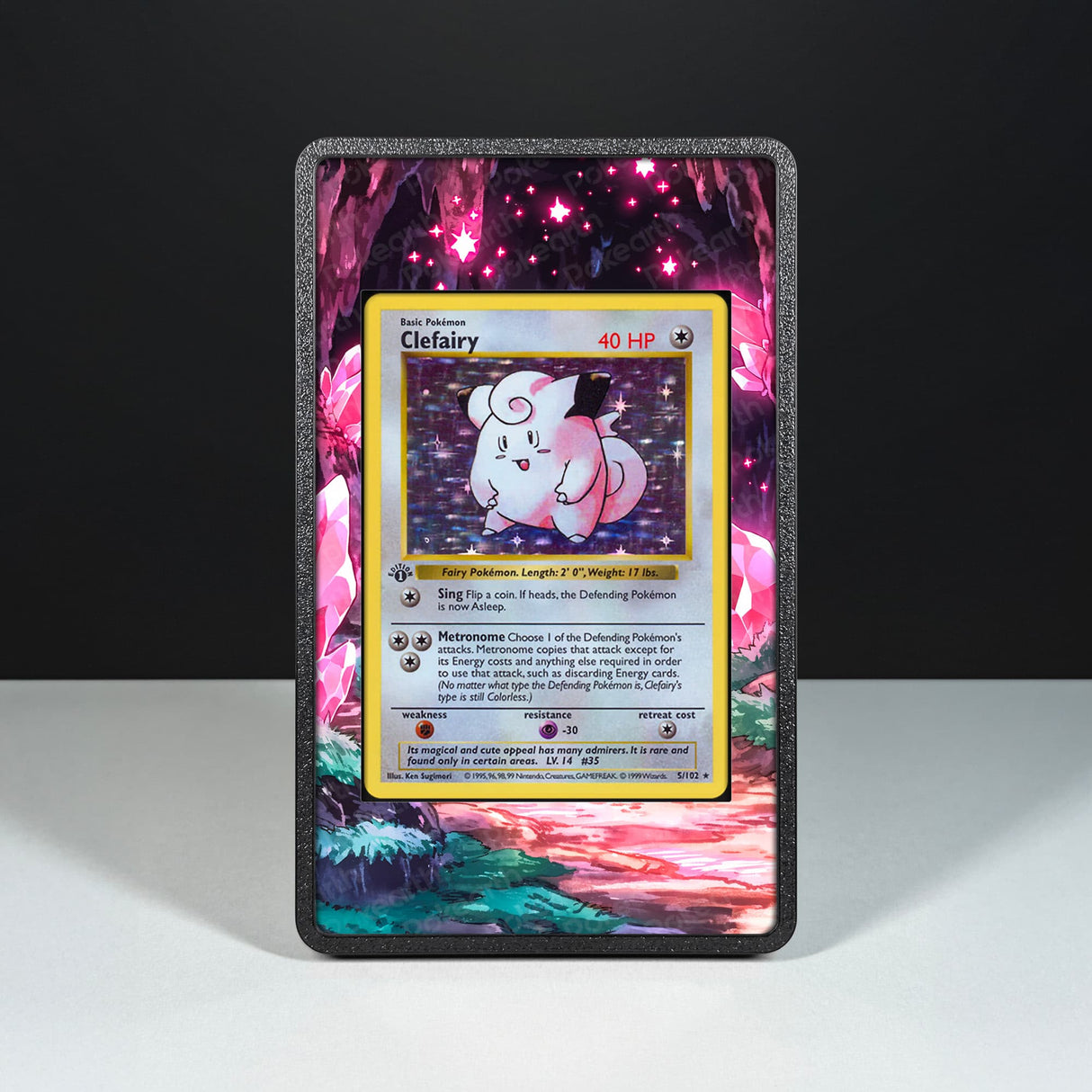 Clefairy 5/102 - Custodia con Artwork Esteso per Carte Pokémon - Display Case Extended Artwork Pokearth