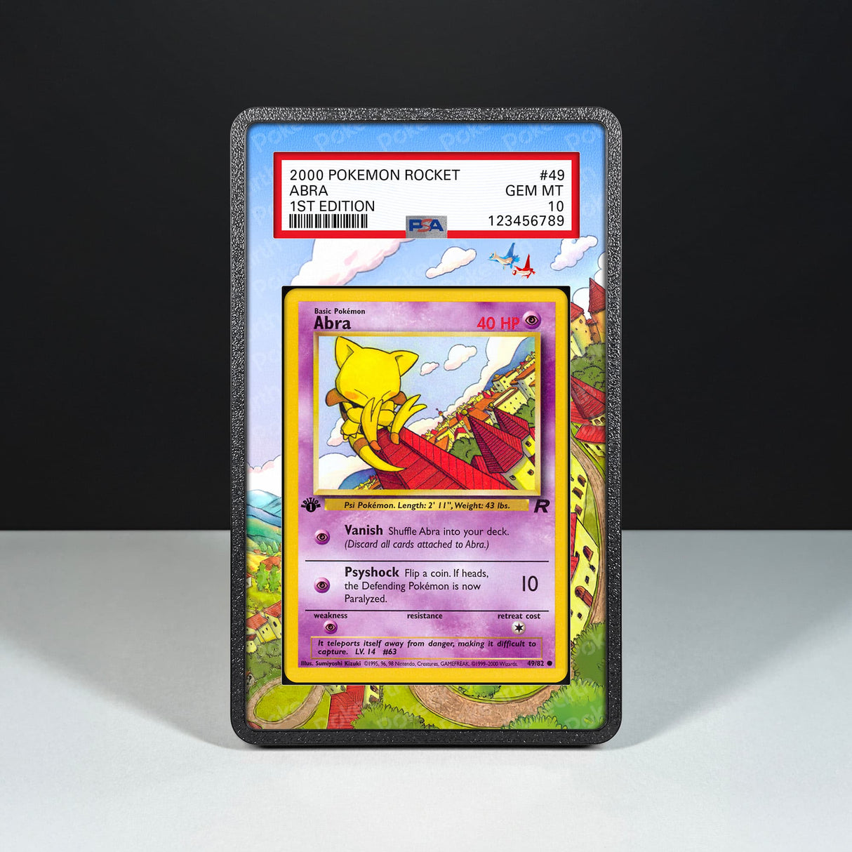 Abra 49/82 - Custodia con Artwork Esteso per Carte Gradate - Display Case Extended Artwork Pokearth
