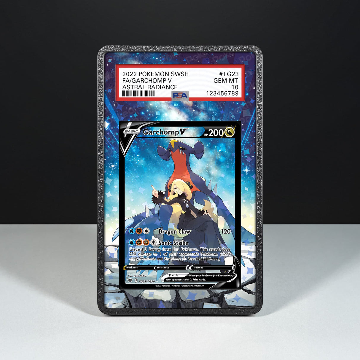 Garchomp V TG23/TG30 - Graded Card Extended Artwork Display Case - Display Case Extended Artwork Pokearth
