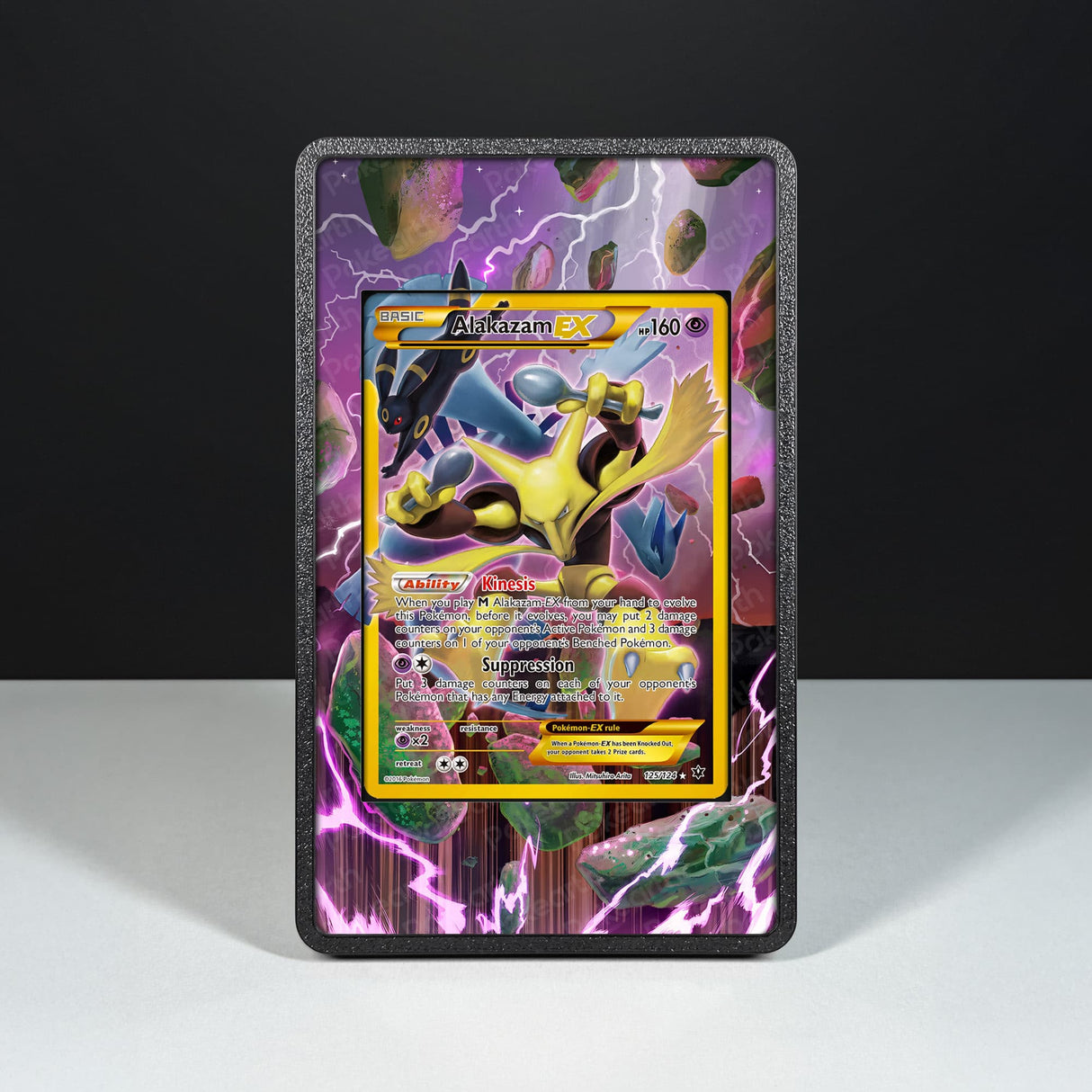 Alakazam EX 125/124 - Custodia con Artwork Esteso per Carte Pokémon - Display Case Extended Artwork Pokearth